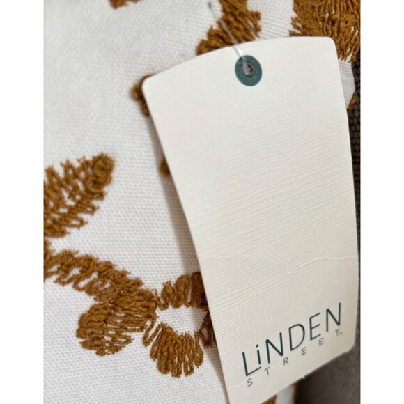 Linden Street Embroidered Decorative Throw Pillow 20" x 20" Brown White - Picture 3 of 5